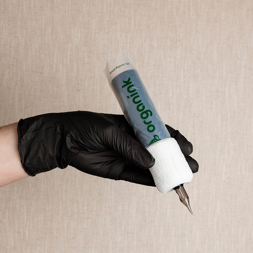Grossiste matériel tatouage organink distributeur français protection écoresponsable pen stylo de tatouage maïs blanc grips gants nitrile