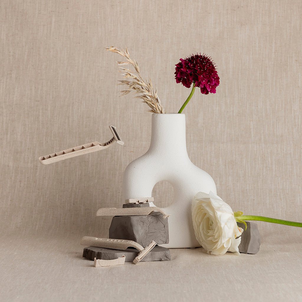 Grossiste matériel tatouage organink rasoirs écoresponsable tatouage paille blé beige double lames biodégradable consommables écologique