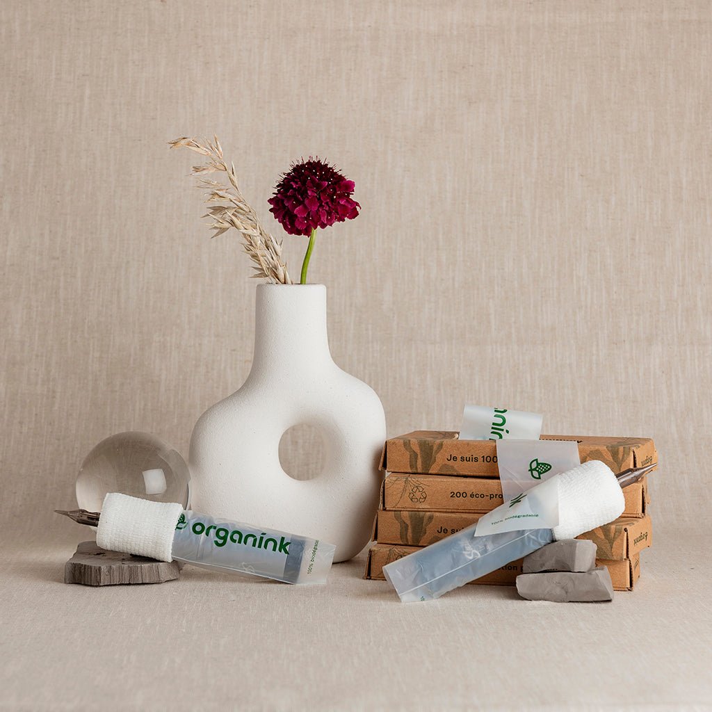 Protection stylo tatouage jetable Organink - Housse pen machine tatouage biodégradable - Matériel tatouage PMU maquillage permanent non stérile pour professionel tatoueurs